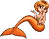 orange mermaid sticker
