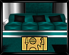 Teal/Silv/Blk Couch