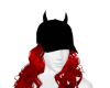 MI Curly Red+Black Cap