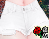 蝶 White Torn Shorts