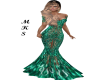 A GREEN CLASSY GOWN