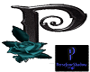 P Teal Gothic Letter