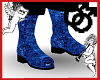 Blue Sequin Boots