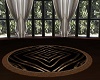 Round Black and Gold Rug