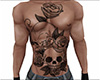 Skull Roses Tattoo Front