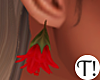 T! Red Flower Earrings