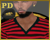 Black/Red Striped V-Neck