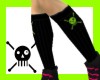 Neon Lime Skully Socks