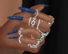 Blue Nails With Rings