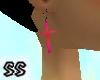 Pink Cross Earrings