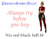 Nix red black full fit
