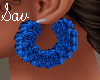 Royal Blue Furry Earring