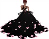 black ball gown W pink