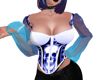 skull corset blue