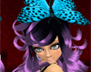 *T* Purple Black Bowknot