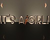Zha! ITS A GIRL 3D TEXT