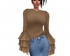 Frilly Sweater Brown
