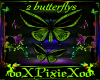 2 butterflys green