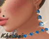 ♛diamond earring/blue