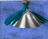 Teal & White Ballgown