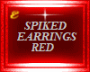 SPIKED EARRINGS, RED V1
