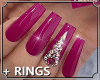 Dark Pink Diamond Nails1
