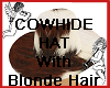 Cowhide Hat  Blonde Hair