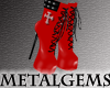 CEM Red Goth Pvc Boots