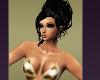 Summer Gold Bikini Tops Skirt Bottoms Black Hair Up
