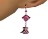 Pink rose & Gem earrings