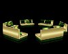 Green&Gld 6 Pc Couch Set