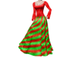 Holiday stripe gown