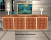 wood dresser with aqua