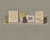 yellow & gray wall deco
