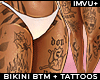 ! inked bikini btm white