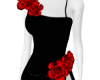 red rose black dress