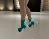 (S)Teal bowed boots