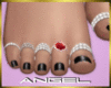 Cute Feet Nails+ Rings