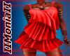 IIMII Red Blow Dress