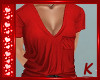 {K} Red V-Neck Tee