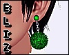 -E- Pom Earrings - Green