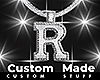 R Letter Iced Out Chain
