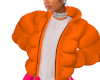 orange puffer jacket