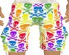 Rainbow Skull Shorts