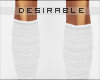 D| White Knee High Socks