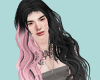 Long hair black/pink