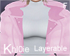 K snow pink puff jacket