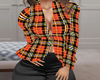 ORANGE PLAID BLAZER