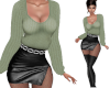 Kasi Leather Skirt Green