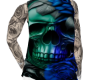 skulls blue rose/ tattoo